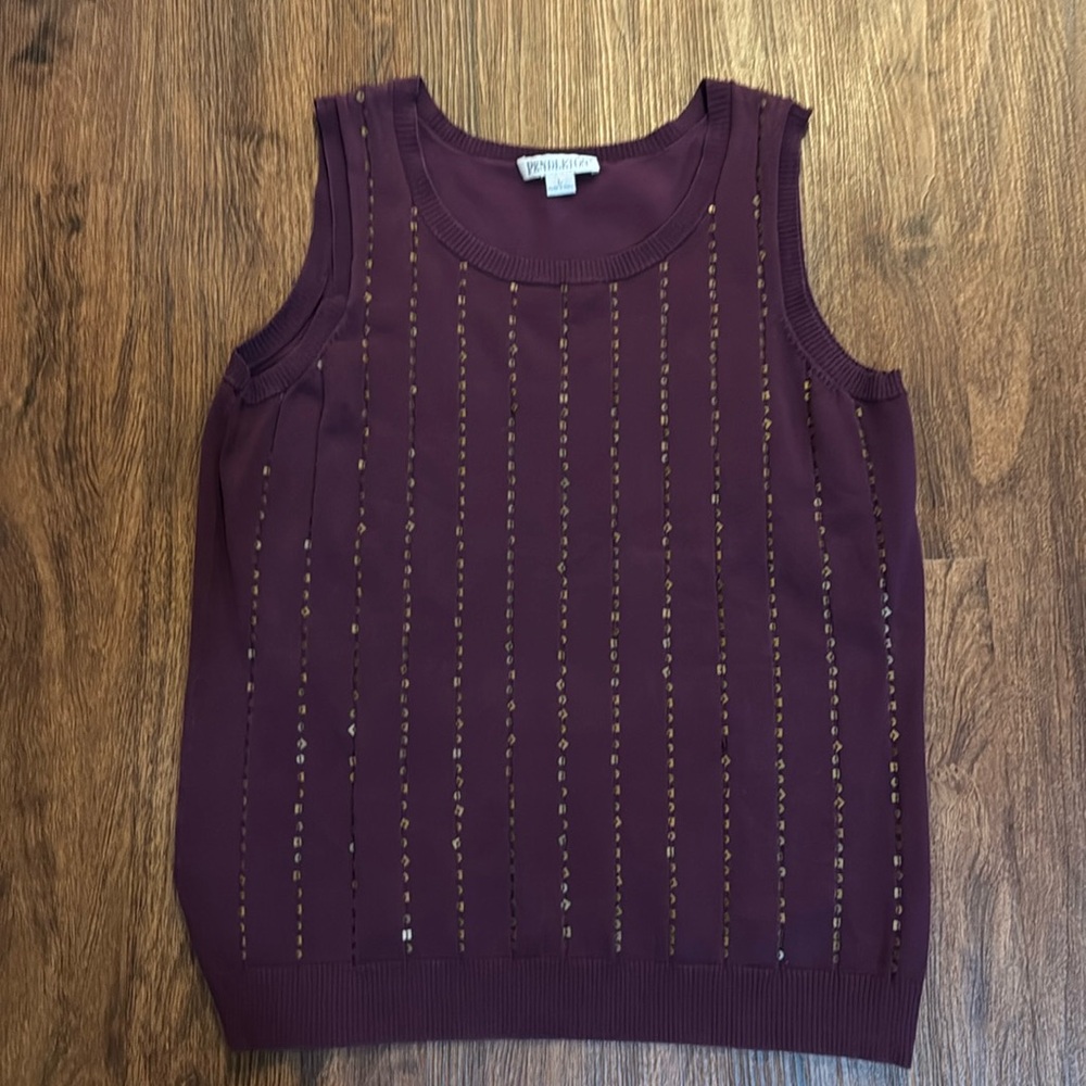 Women’s Pendleton Silk Blend Eggplant Sweater Vest. Size Large